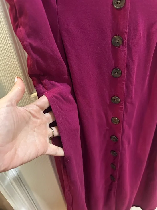 J. Jill Purple Sleeveless Button Up Midi Dress Collared Petite Large - Picture 5 of 8